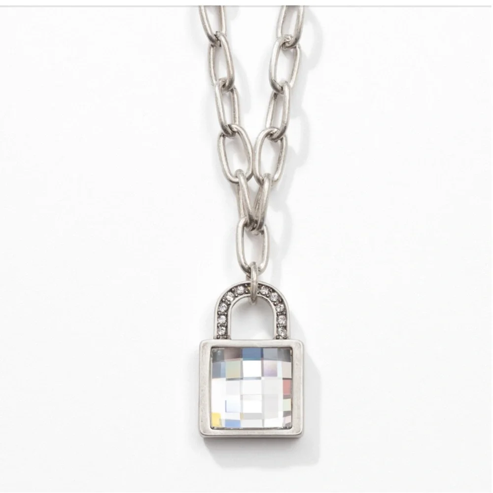 TOUCHSTONE CRYSTAL by Swarovski NECKLACE, Little Lock Necklace adjustable, NEW.
